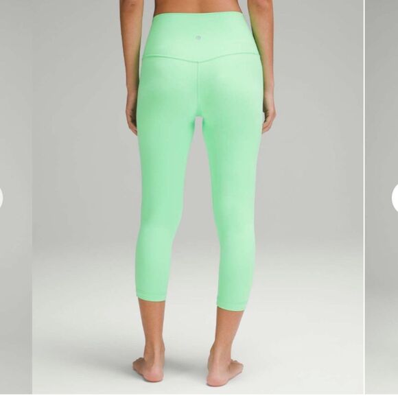 Lululemon Align High-Rise Crop 23" in Pistachio Lime Green Double Lined - Size 4 - Picture 3 of 10